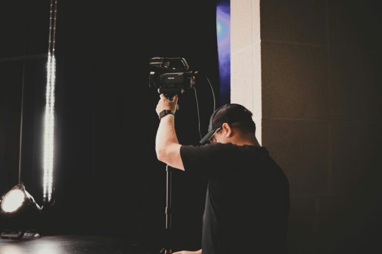 a man holding a camera