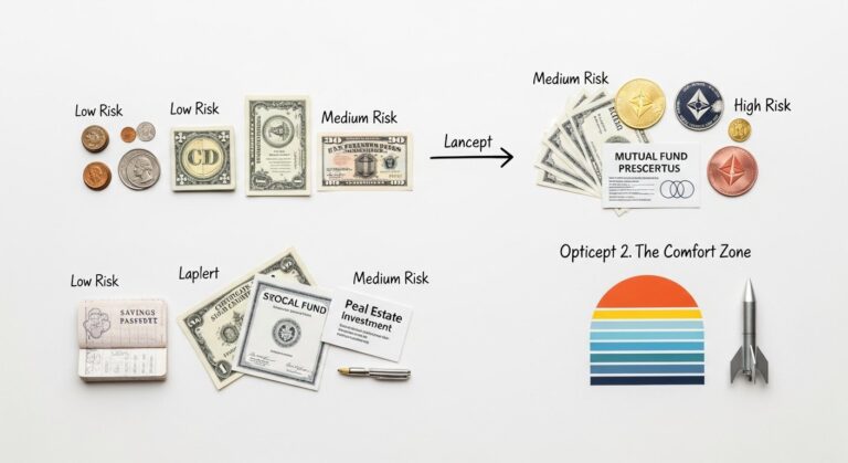 Illustration of an investment risk-tolerance scale for a personal finance article