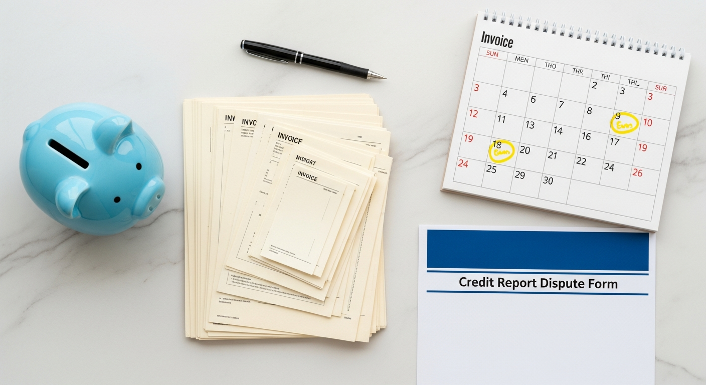 How to Check and Improve Your Credit Report: A Step-by-Step Guide 2 Documents and a magnifying glass illustrating the credit report dispute process with credit bureaus.