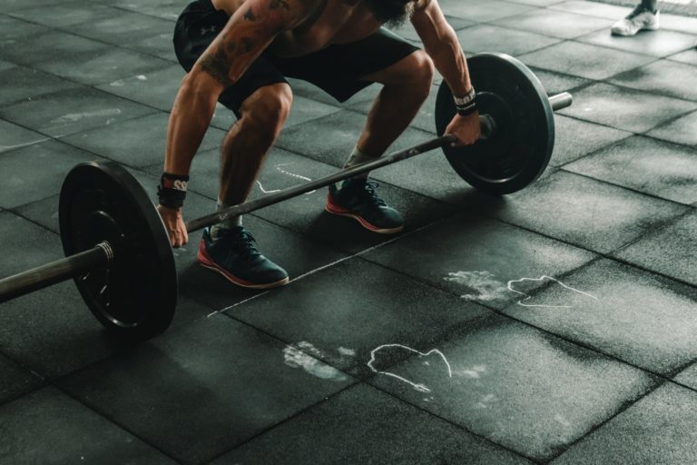 a man lifting weights